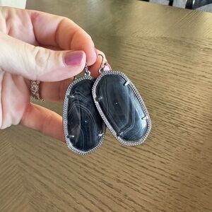 Kendra Scott black earrings with antiquated black metal